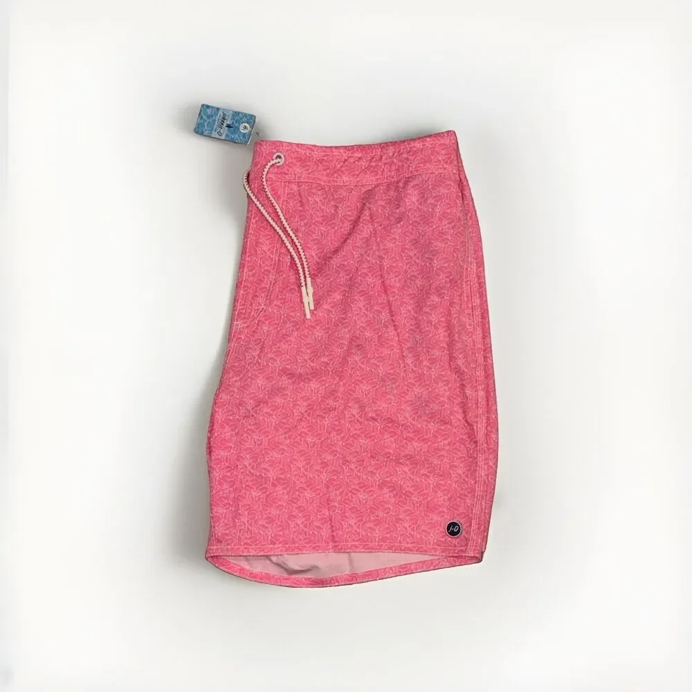 Johnnie-O Tickled Pink Cabo Swim Trunks Men’s XXL 2XL Pink Floral 7” NWT $89